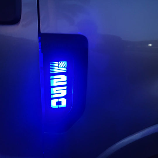 American Flag 2017-2022 Ford® Super Duty® Fender Badge Replacement Set - Fully Customizable - LED and Non-LED