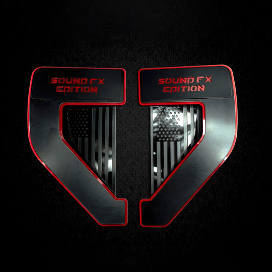Juego de reemplazo de insignias para guardabarros Ford® F150® 2021-2023 con la bandera estadounidense, totalmente personalizable, sin LED