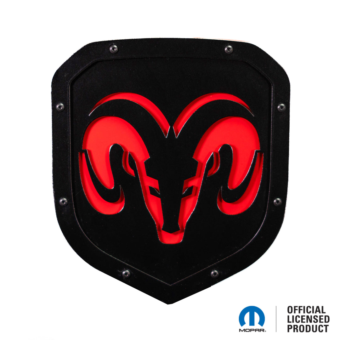 Officially Licensed RAM® Head Style 1 Shield Emblem - Fits 2013 - 2018 RAM® 1500, 2500, 3500 Grille