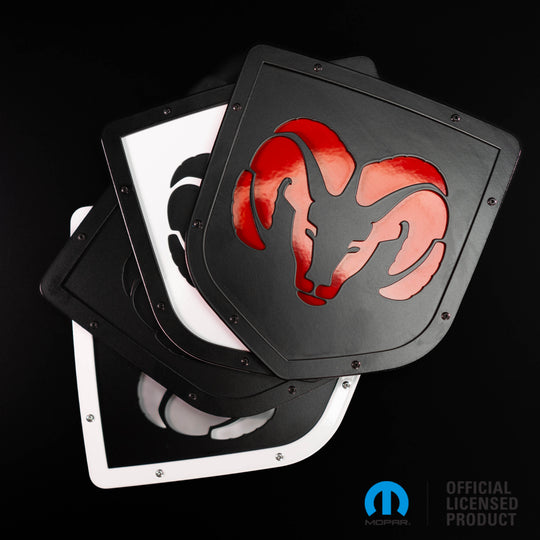Emblema con escudo estilo cabeza 2 con licencia oficial de RAM®: compatible con modelos RAM® 1500, 2500 y 3500 del 2009 al 2018