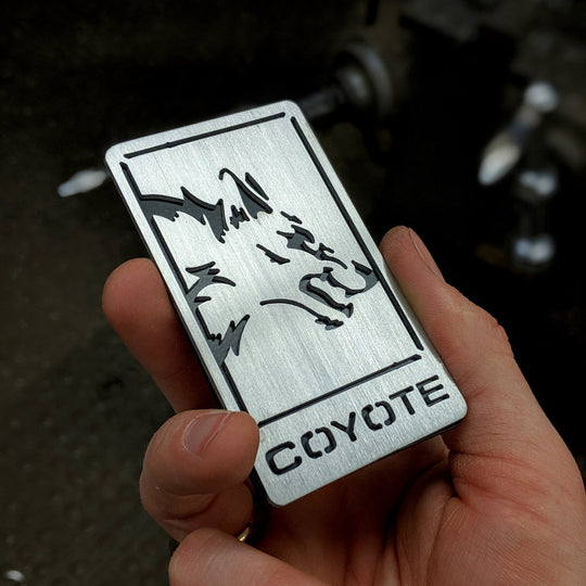 Brushed Stainless Coyote Emblem - Fits 2015+ Mustang® Grille + Decklid