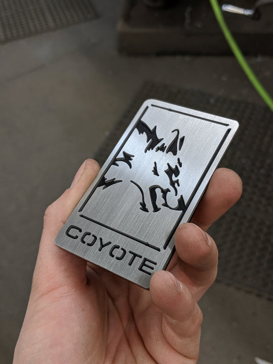 Brushed Stainless Coyote Emblem - Fits 2015+ Mustang® Grille + Decklid