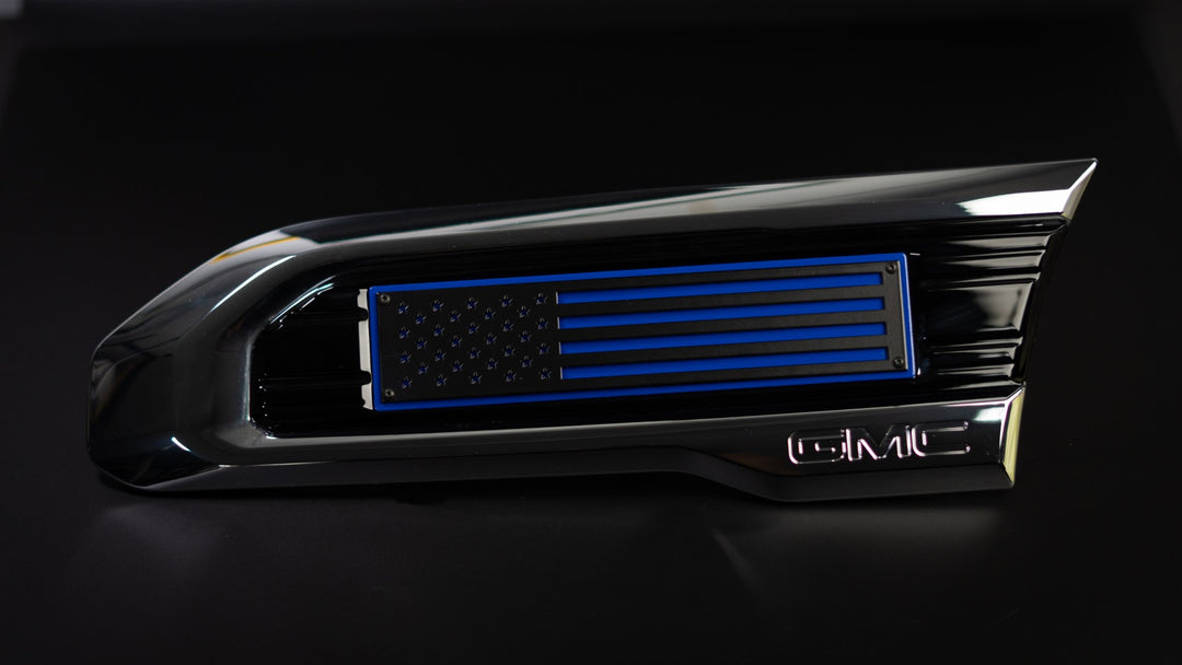 American Flag Emblem Inserts - Pair - Fits 2020-2024 GMC® Sierra® 2500, 3500 HD (Does not include OEM Badge)