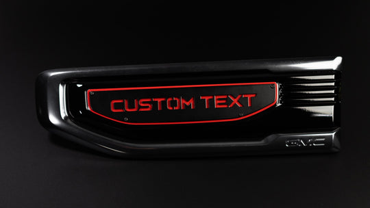 Custom Text Emblem Inserts - Pair - Fits 2019+ GMC® Sierra® 1500 (Does not include OEM Badge)