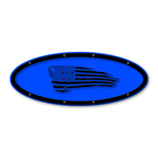 Tattered Flag Oval Replacement - Fits Multiple Ford® Trucks - Fully Customizable Colors