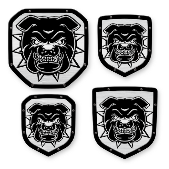 Emblema de escudo de bulldog: camionetas RAM®, parrilla o portón trasero: se adapta a varios modelos y años