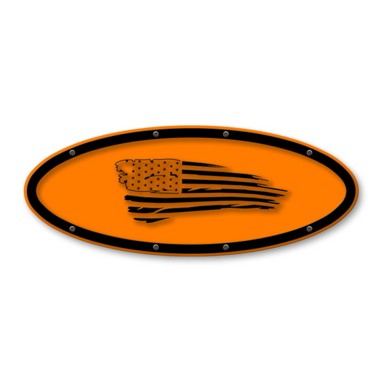 Tattered Flag Oval Replacement - Fits Multiple Ford® Trucks - Fully Customizable Colors