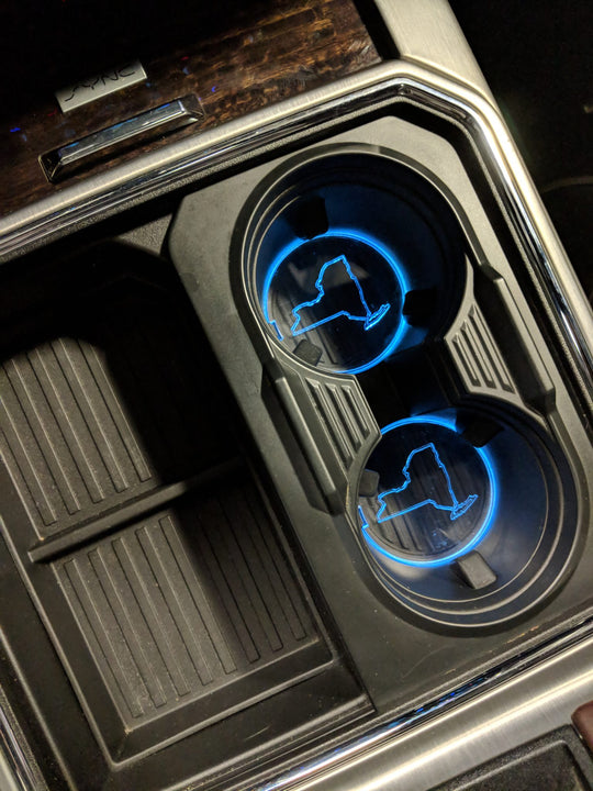 Insert de porte-gobelet - Contour de l'État de New York - Compatible avec les modèles F250®/F350®/F450® 2017-2022