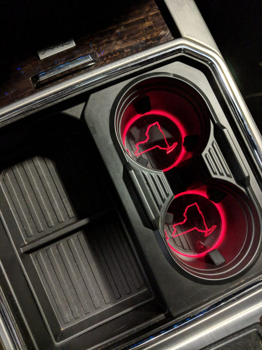 Insert de porte-gobelet - Contour de l'État de New York - Compatible avec les modèles F250®/F350®/F450® 2017-2022
