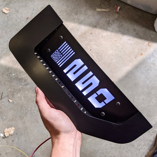 LED Fender Badge Replacements - Black - American Flag 250, 350, 450 - Fits 2017 - 2022 Ford® Super Duty®