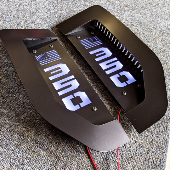 LED Fender Badge Replacements - Black - American Flag 250, 350, 450 - Fits 2017 - 2022 Ford® Super Duty®