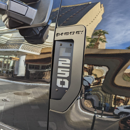 LED Fender Badge Replacements - Black - American Flag 250, 350, 450 - Fits 2017 - 2022 Ford® Super Duty®