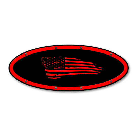 Tattered Flag Oval Replacement - Fits Multiple Ford® Trucks - Fully Customizable Colors