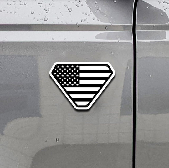 Emblème du drapeau américain Bronco® (paire) - Aluminium avec revêtement en poudre - Entièrement personnalisable - Compatible avec Bronco® Badlands®