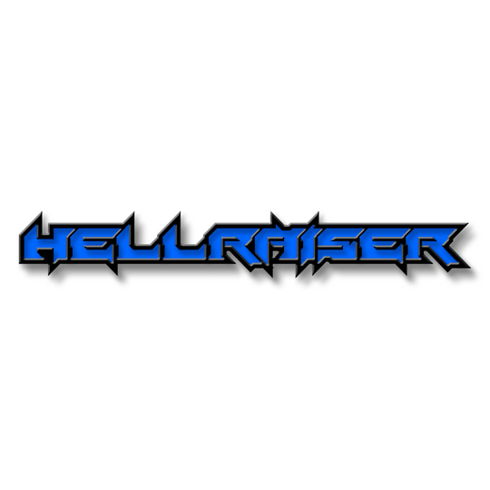 Emblema de texto Hellraiser personalizado: aluminio recubierto de polvo: elija sus colores