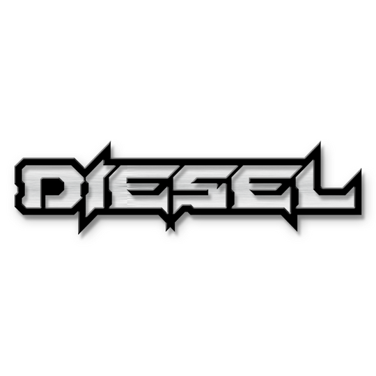 Custom Diesel Text Emblem - Powder Coated Aluminum - Choose Your Colors