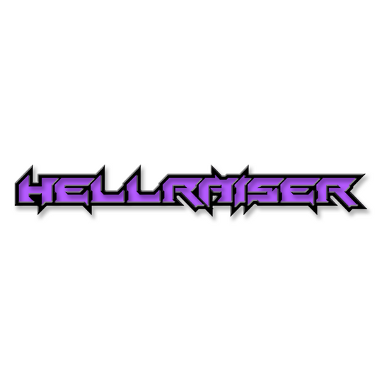 Emblema de texto Hellraiser personalizado: aluminio recubierto de polvo: elija sus colores