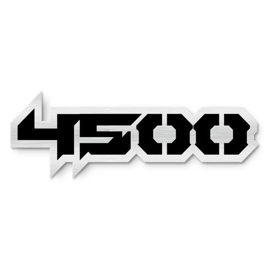 Emblema de texto 4500 personalizado: aluminio recubierto de polvo: elija sus colores