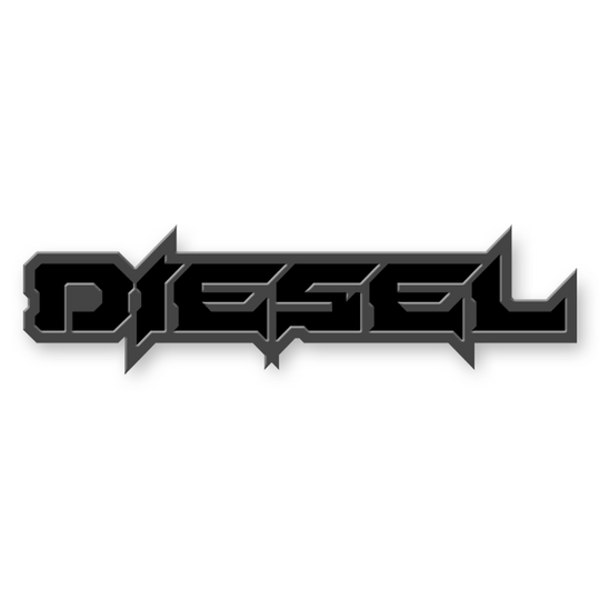 Custom Diesel Text Emblem - Powder Coated Aluminum - Choose Your Colors