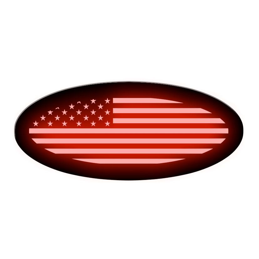 Reemplazo ovalado de bandera estadounidense, iluminado, 9", compatible con varios vehículos