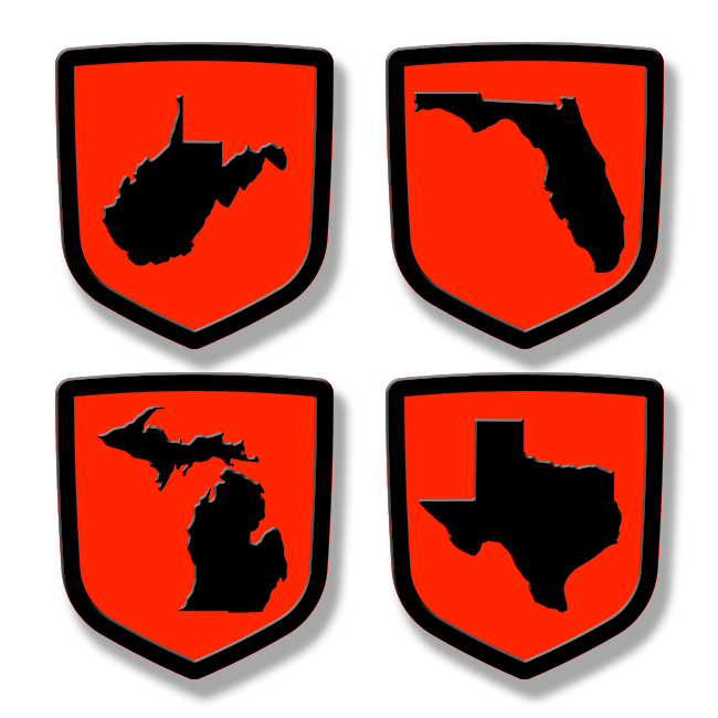 State Outline Tailgate Emblem