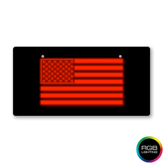 Cubierta de matrícula LED con bandera estadounidense