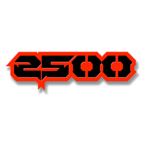 Emblema de texto personalizado 2500: aluminio recubierto de polvo: elija sus colores