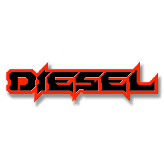 Emblema de texto Diesel personalizado: aluminio recubierto de polvo: elija sus colores