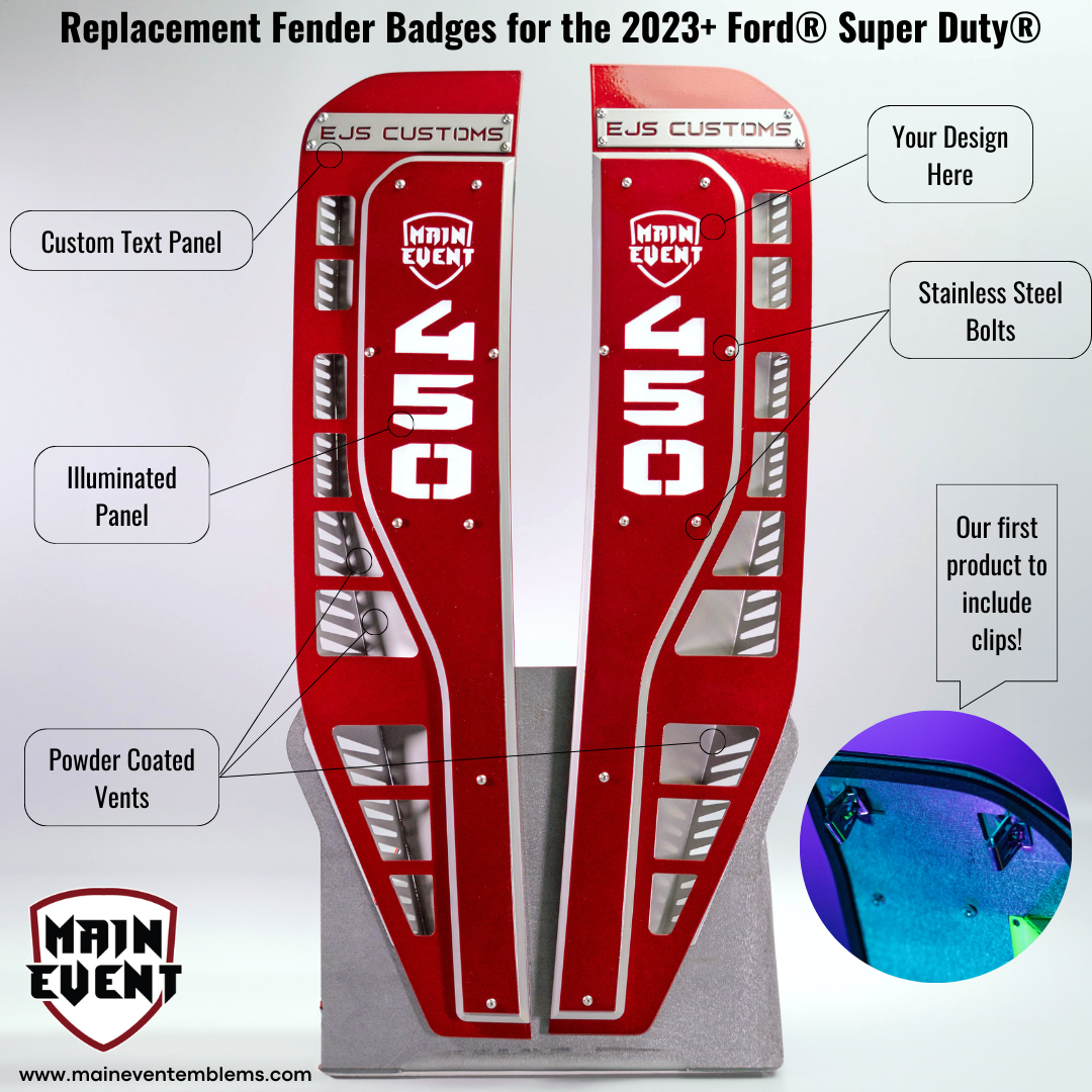 Custom Replacement Fender Badges for the 2023+ Ford® Super Duty® - Ful ...
