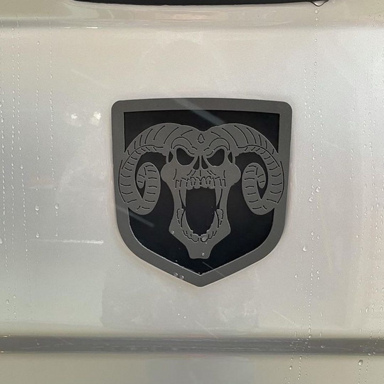 Custom Skull Shield Emblem - RAM® Trucks, Grille or Tailgate - Fits Multiple Models and Years