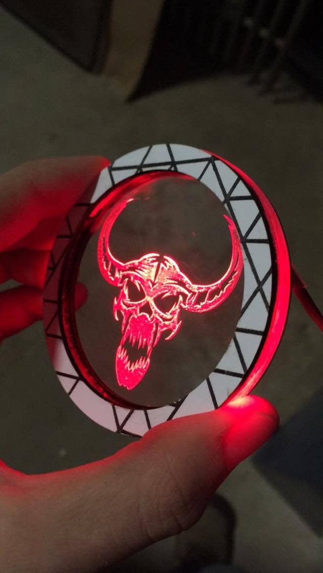Illuminated Cupholder Insert - Skull
