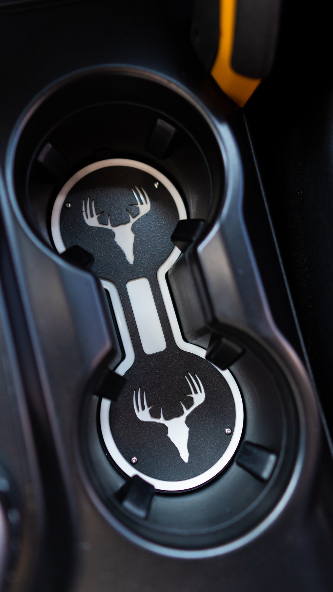 Deer Skull Cupholder Insert - Fits 2021+ Automatic Bronco® - Powder Coated Aluminum - Fully Customizable