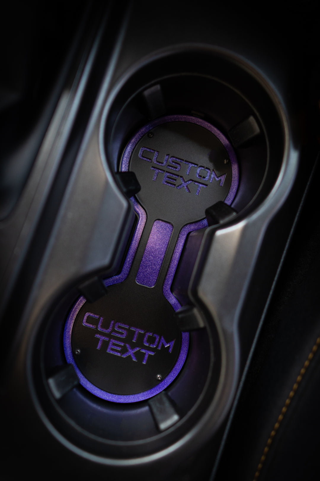 Custom Text Cupholder Insert - Fits 2021+ Bronco® - Powder Coated Aluminum - Fully Customizable