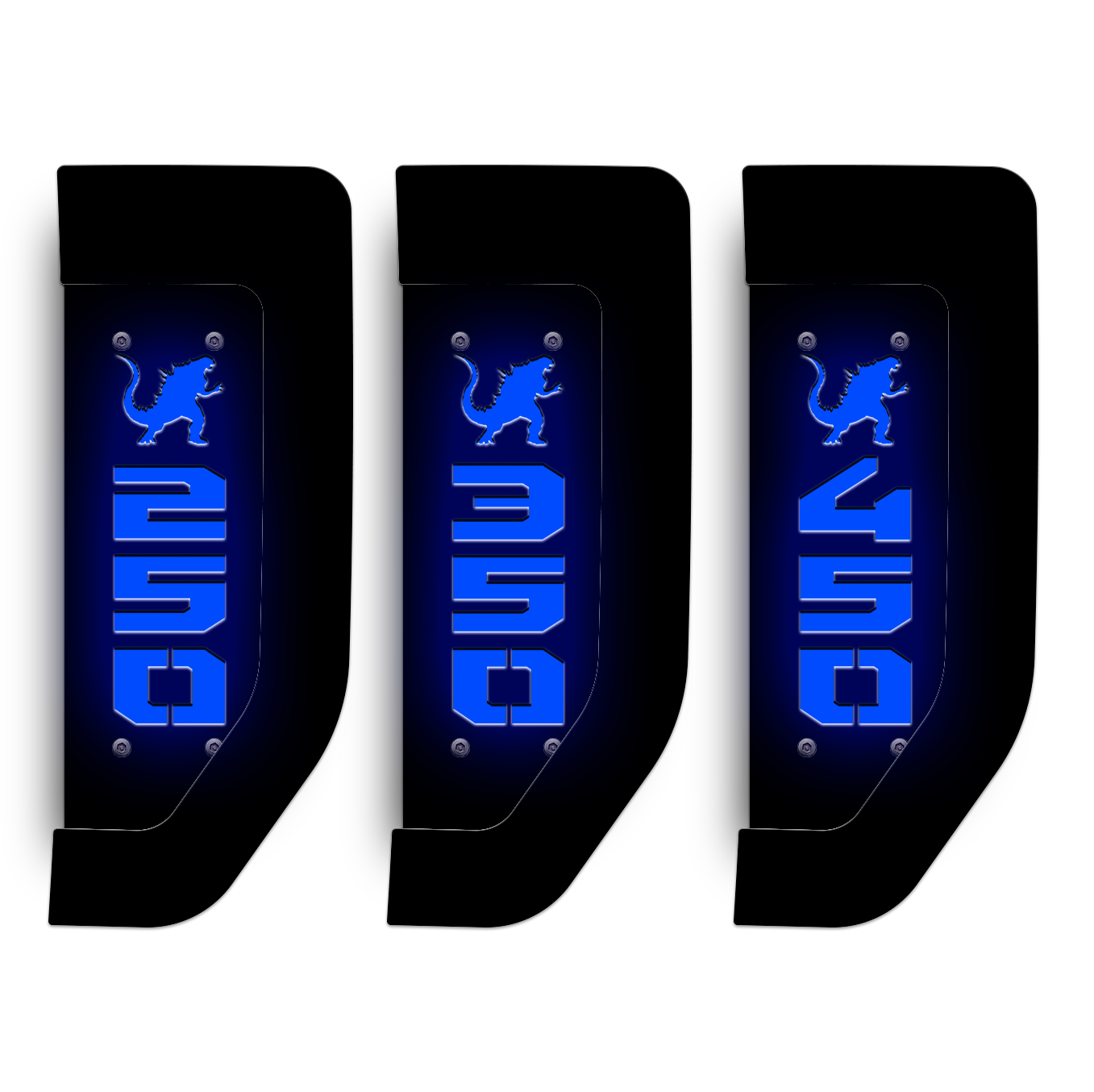 Godzilla 2017-2022 Ford® Super Duty® Fender Badge Replacement Set - Fully Customizable - LED and Non-LED
