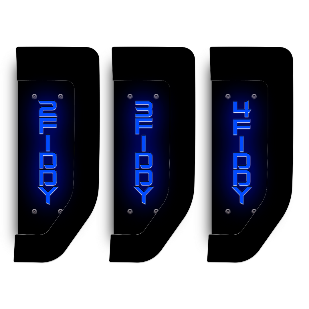 Custom Text 2017-2022 Ford® Super Duty® Fender Badge Replacement Set - LED and Non-LED