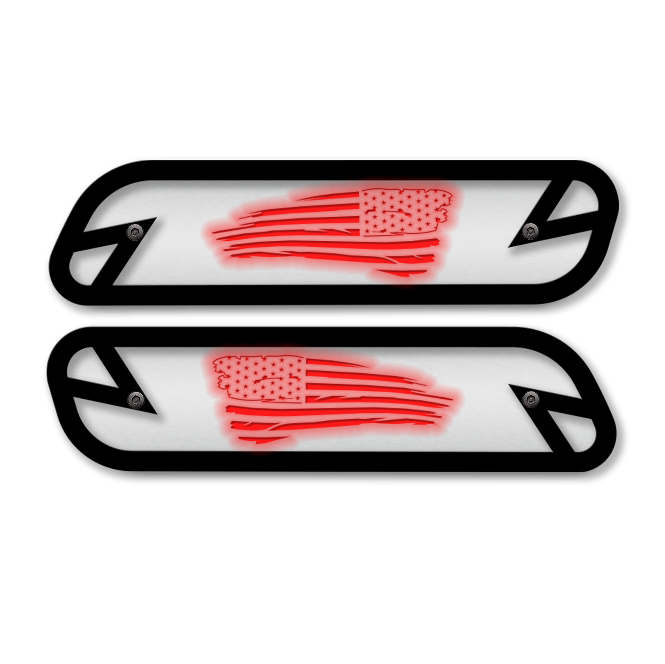 Tattered Flag Hood Emblem Replacements - Fits 2019-2022 Ram® 2500, 3500, 4500 - Fully Customizable, LED or Non-LED
