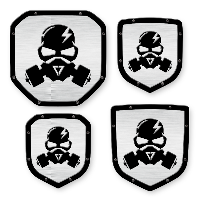 Gas Mask Shield Emblem - RAM® Trucks, Grille or Tailgate - Fits Multiple Models and Years