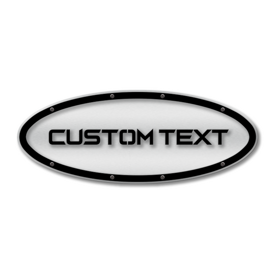 Custom Text Oval Replacement - Sharp - Fits Multiple Ford® Trucks - Fully Customizable Colors