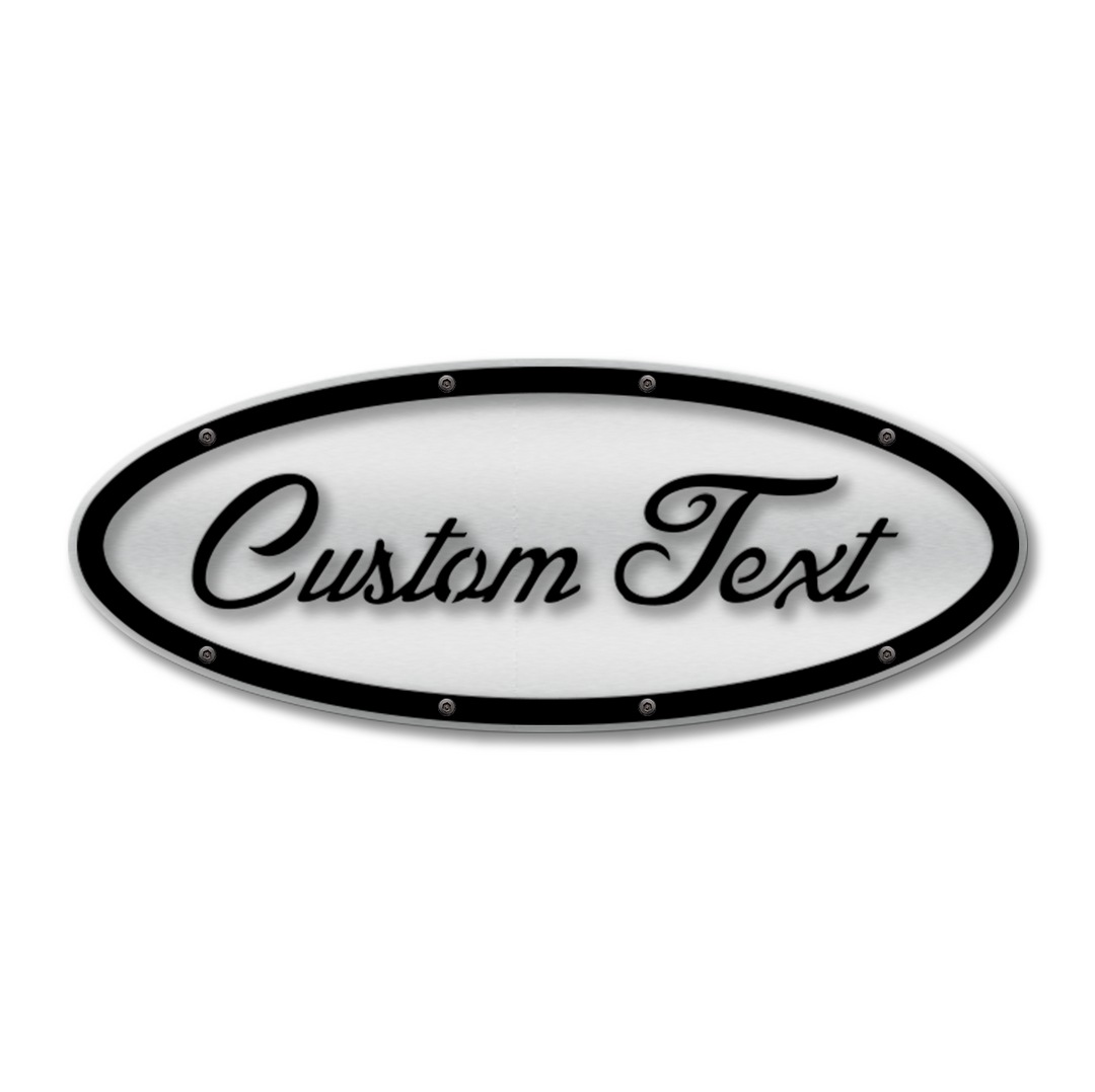 Custom Text Oval Replacement - Script - Fits Multiple Ford® Trucks