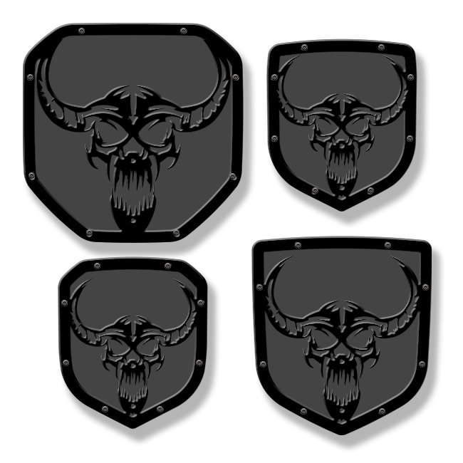 Longhorn Skull Shield Emblem - RAM® Trucks, Grille or Tailgate - Fits Multiple Models and Years