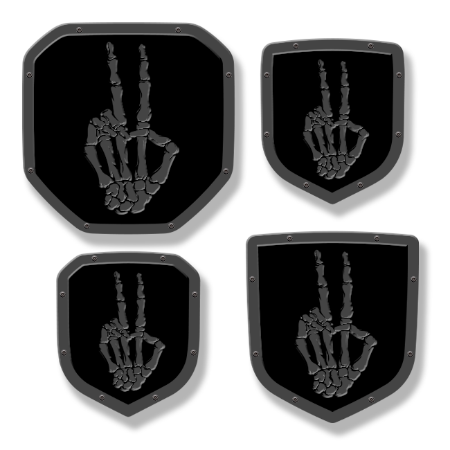 Skeleton Peace Sign Shield Emblem - RAM® Trucks, Grille or Tailgate - Fits Multiple Models and Years