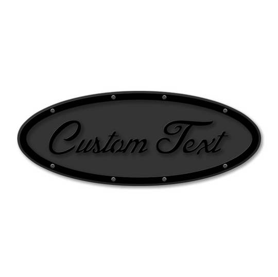 Custom Text Oval Replacement - Script - Fits Multiple Ford® Trucks - Fully Customizable Colors