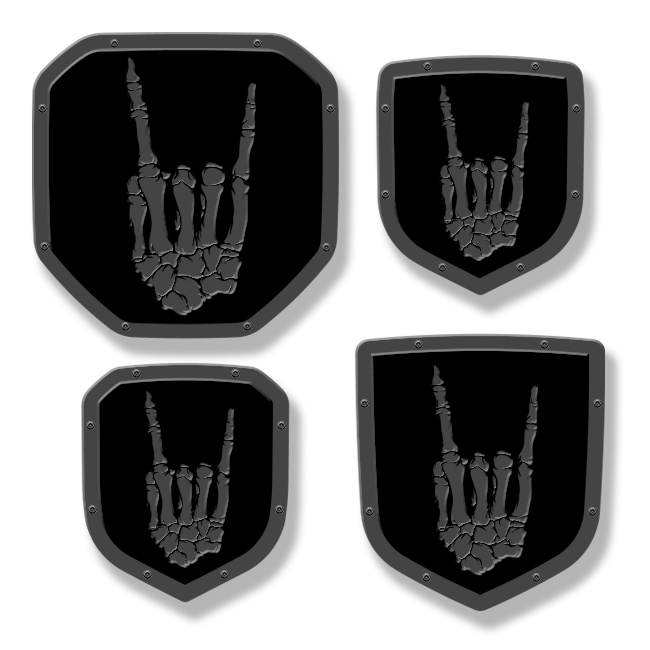Skeleton Rock On Shield Emblem - RAM® Trucks, Grille or Tailgate - Fits Multiple Models and Years