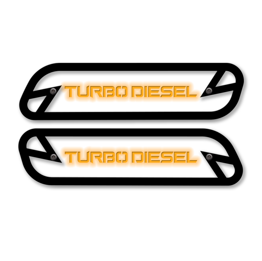 Engine Emblems Diesel Car & Truck Engines 2 Trunk Fender Hood Diesel Pick Up Aluminum ...