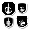 Skeleton Middle Finger Shield Emblem - RAM® Trucks, Grille or Tailgate - Fits Multiple Models and Years