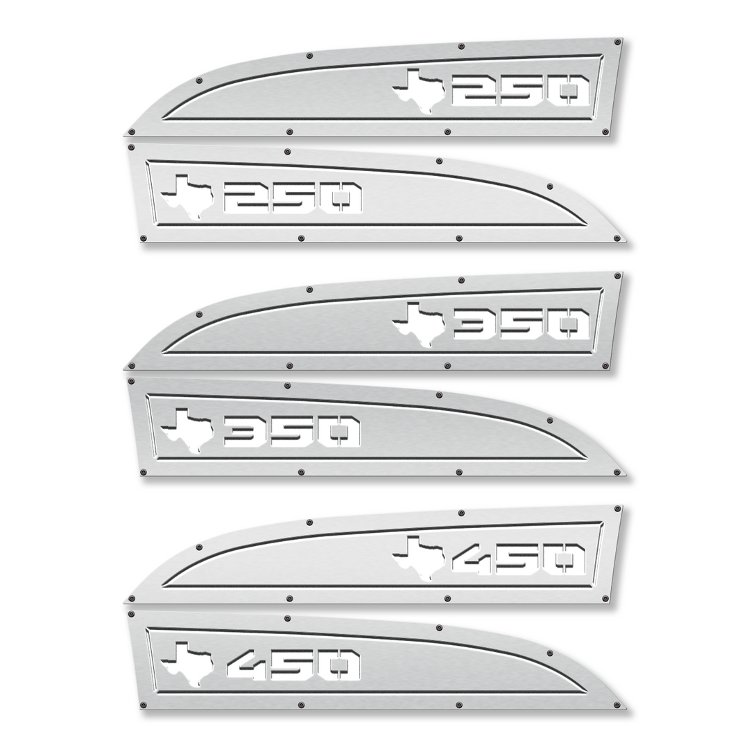 Reemplazos de insignias para guardabarros Ford® Super Duty® 250, 350 o 450 de Texas 11-16: totalmente personalizables, con LED y sin LED