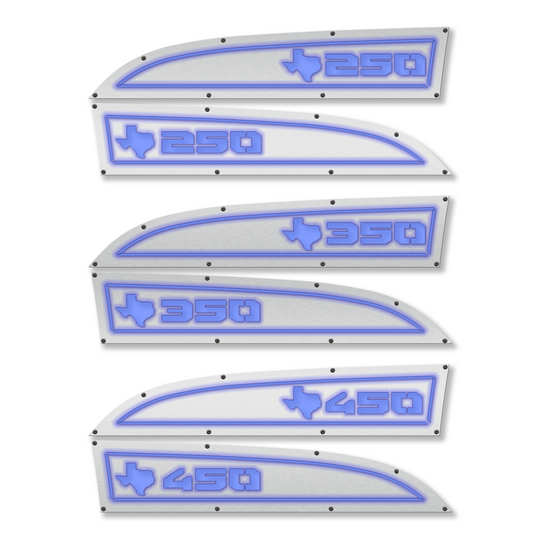 Remplacement des badges d'aile Ford® Super Duty® Texas 250, 350 ou 450 11-16 - Entièrement personnalisable, LED et non LED