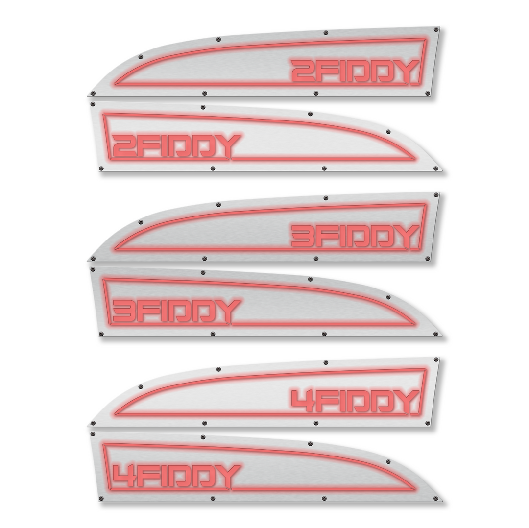 2Fiddy, 3Fiddy, 4Fiddy 11-16 Ford® Super Duty® Fender Badge Replacements - Fully Customizable, LED and Non-LED