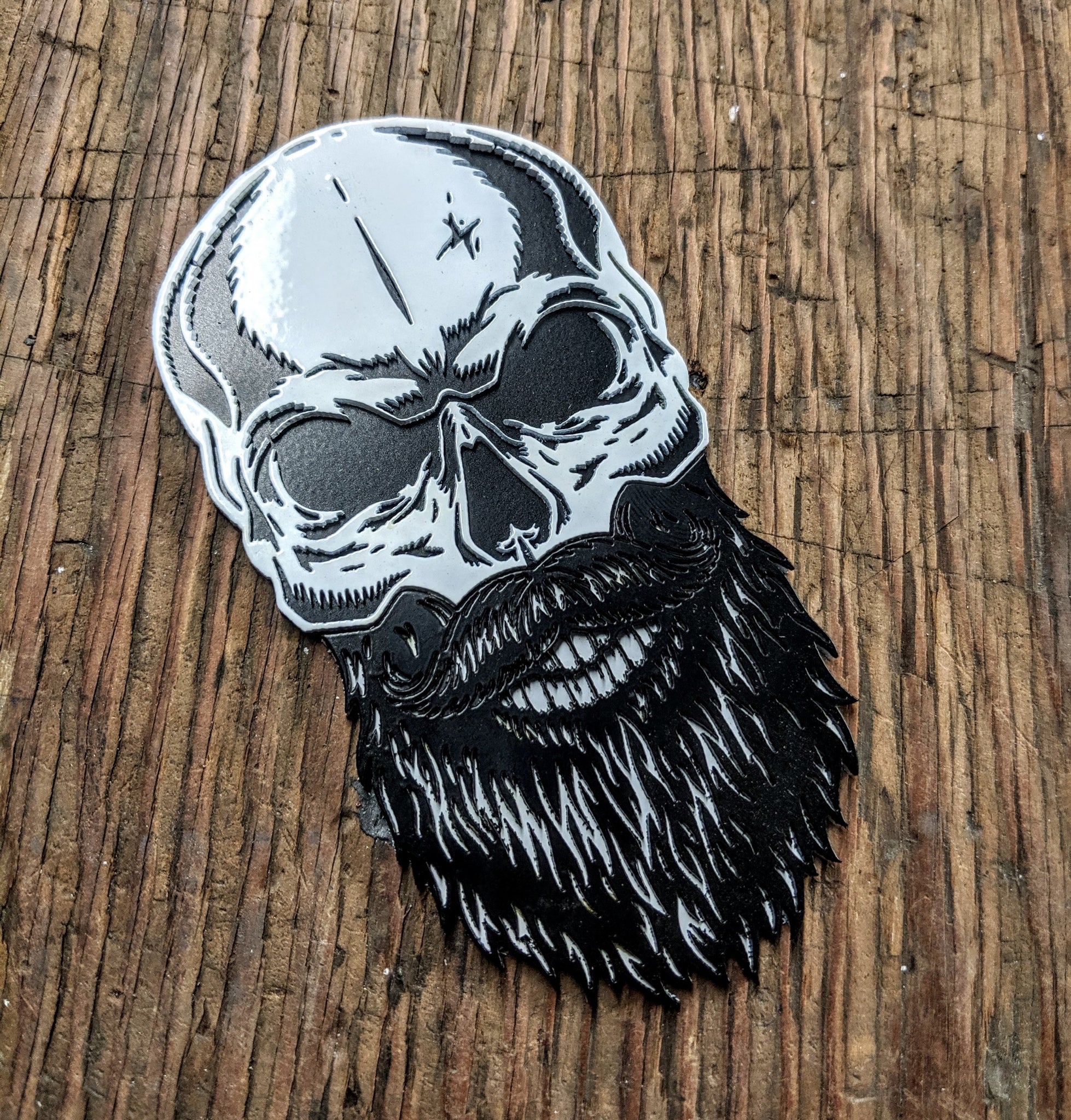 Bearded Skull Emblem - Stainless Steel