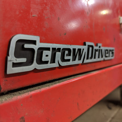 Custom Toolbox Drawer Emblems - Screw Drivers